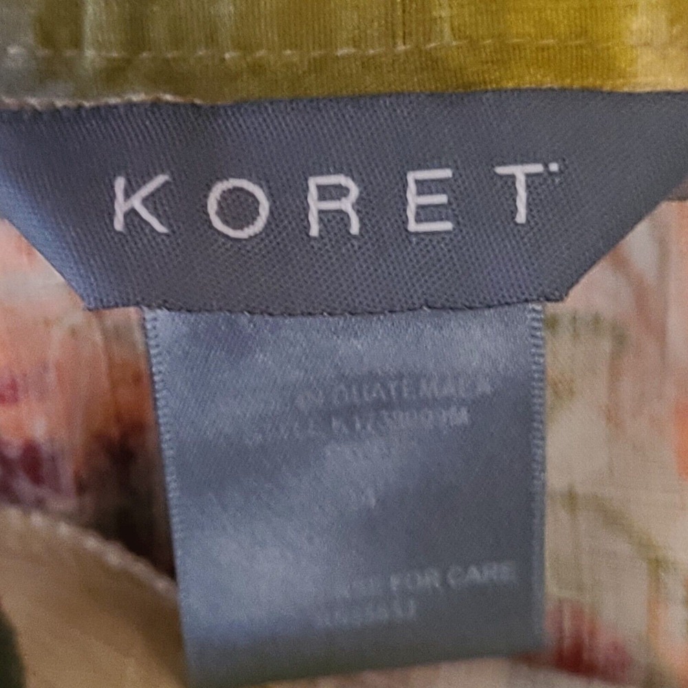 Koret Floral Midi Skirt Size 14 Vintage Red Orange Green Rayon A-Line Pleated - Picture 6 of 12